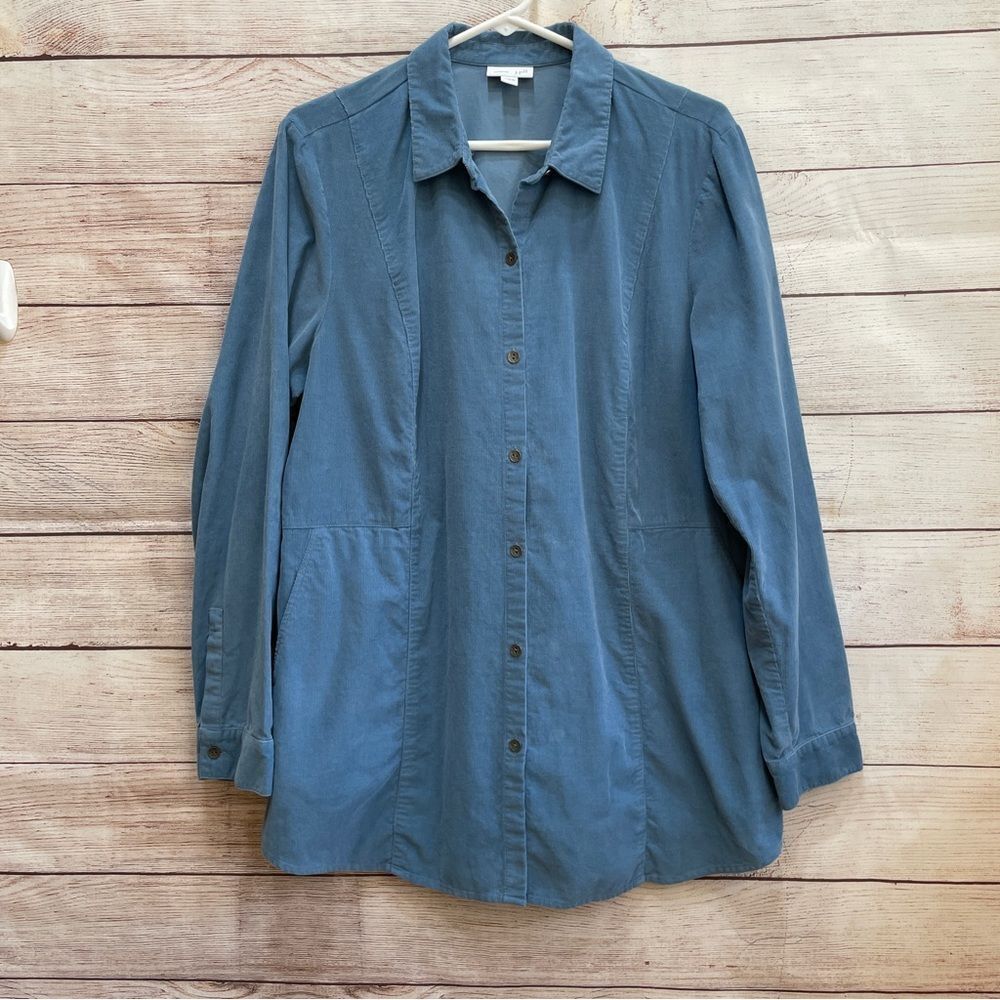 J JILL BABY WALE CORDUROY TUNIC TOP IN BLUE‎